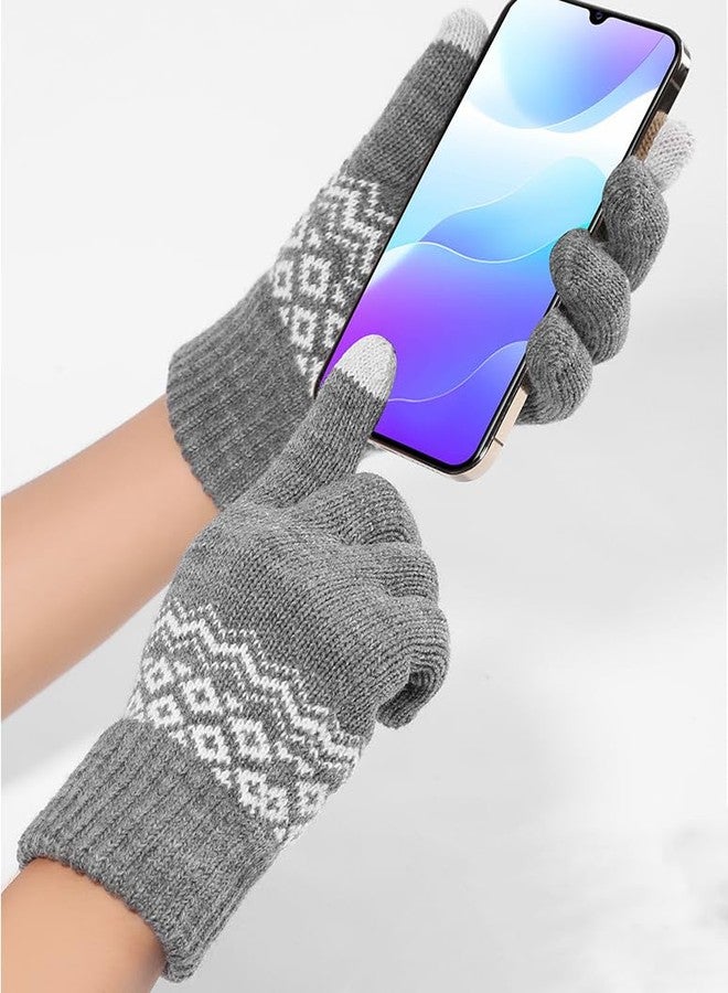 FGSS Women Men Warm-Knit-Gloves - Winter Thermal Touchscreen Fingers Gloves Cold Weather Hiking Fashion-Mittens - Image 4